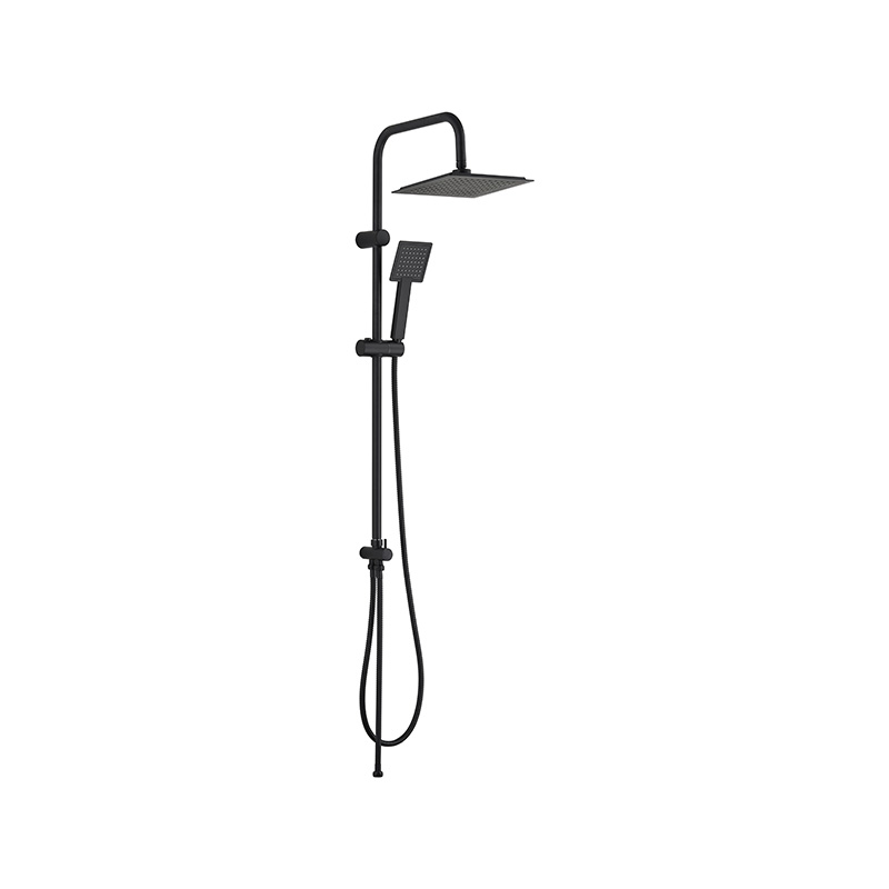 Juego de columnas de ducha cuadradas negras mate LD-0622 con ducha de mano y superior