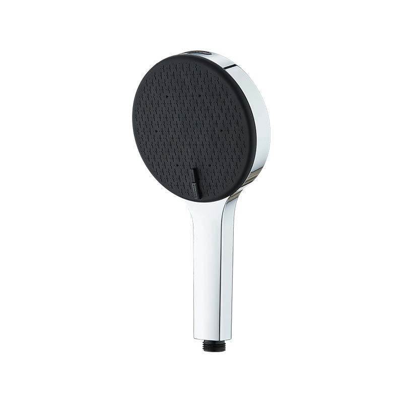 Cabezal de ducha de mano de silicona líquida en blanco y negro BY-130P con pistola pulverizadora de botones