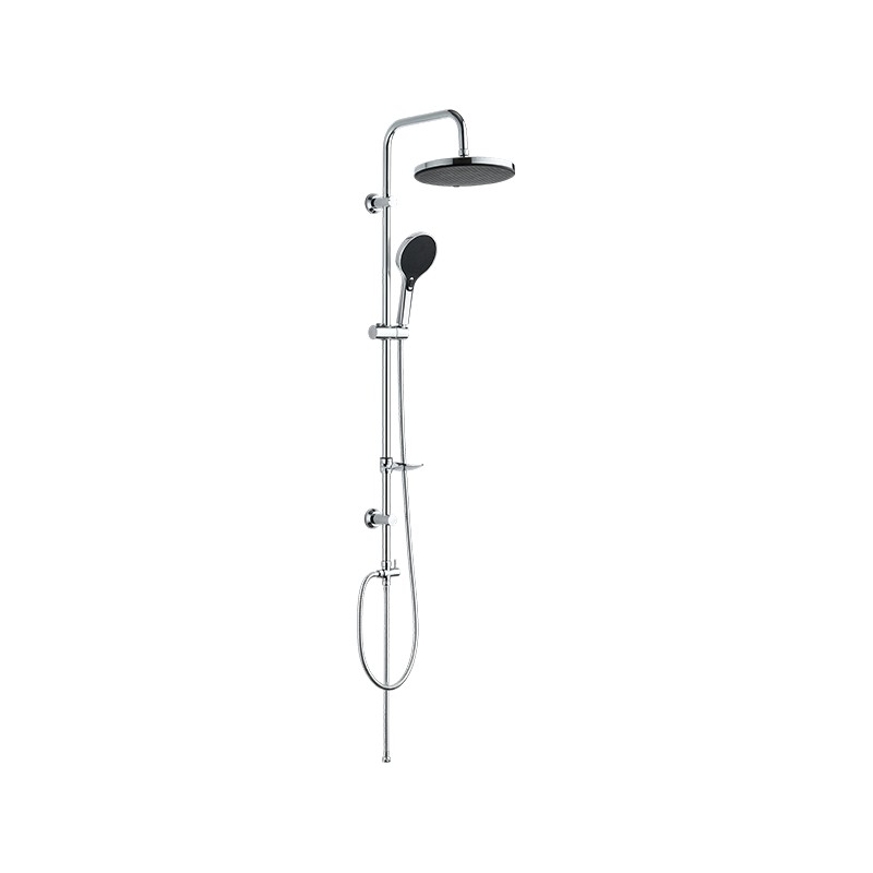 Juego de columnas de ducha cromadas para baño LD-31 con cabezal de ducha de silicona, limpio y multifunción, abierto