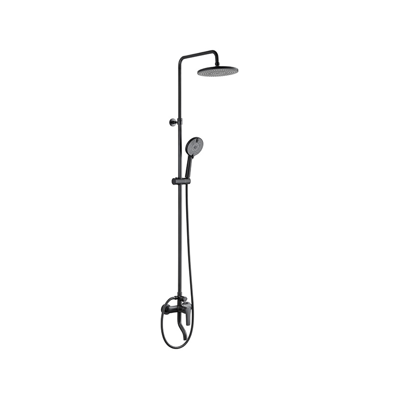 Juego de ducha multifuncional para baño con grifo alto extendido negro LD-31B